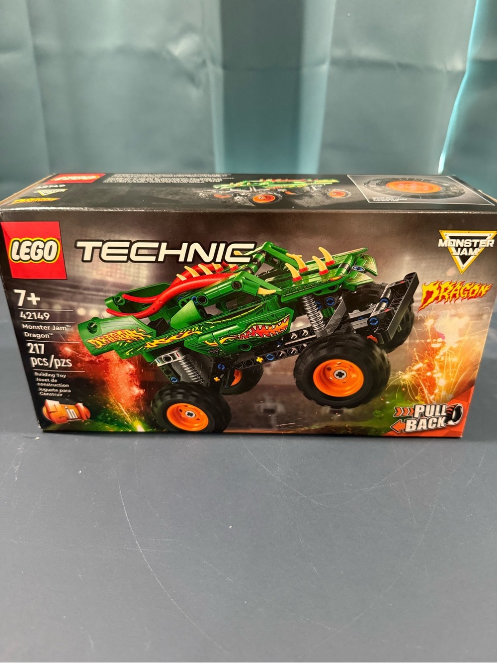LEGO Technic Monster Jam Dragon Truck in Green with Orange Wheels